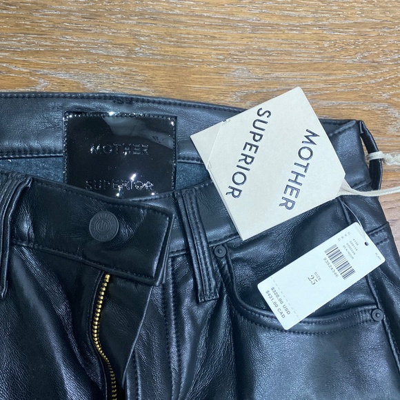 MOTHER Smarty Pants Skimp Black Leather - Picture 4 of 4